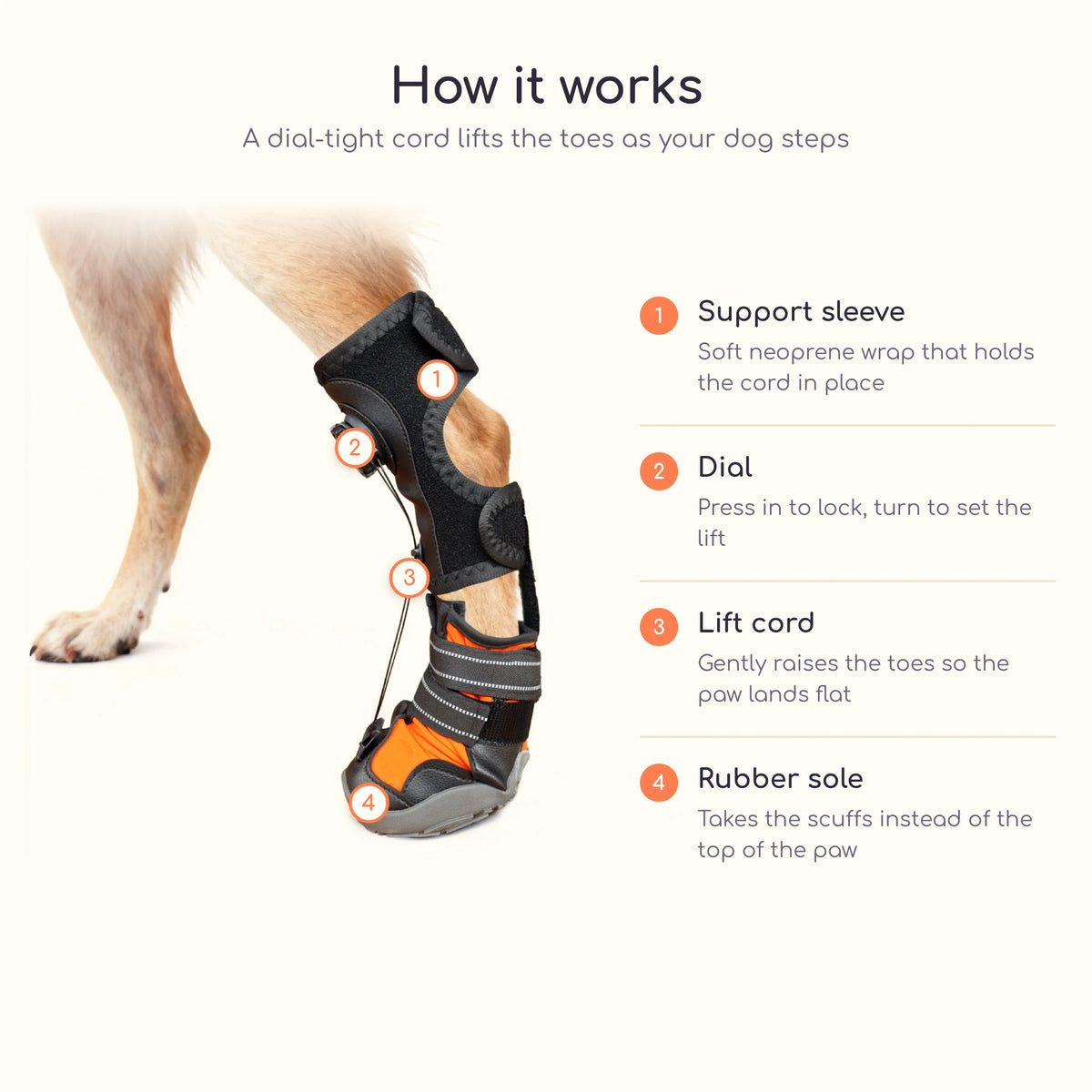 No-knuckling training boot details