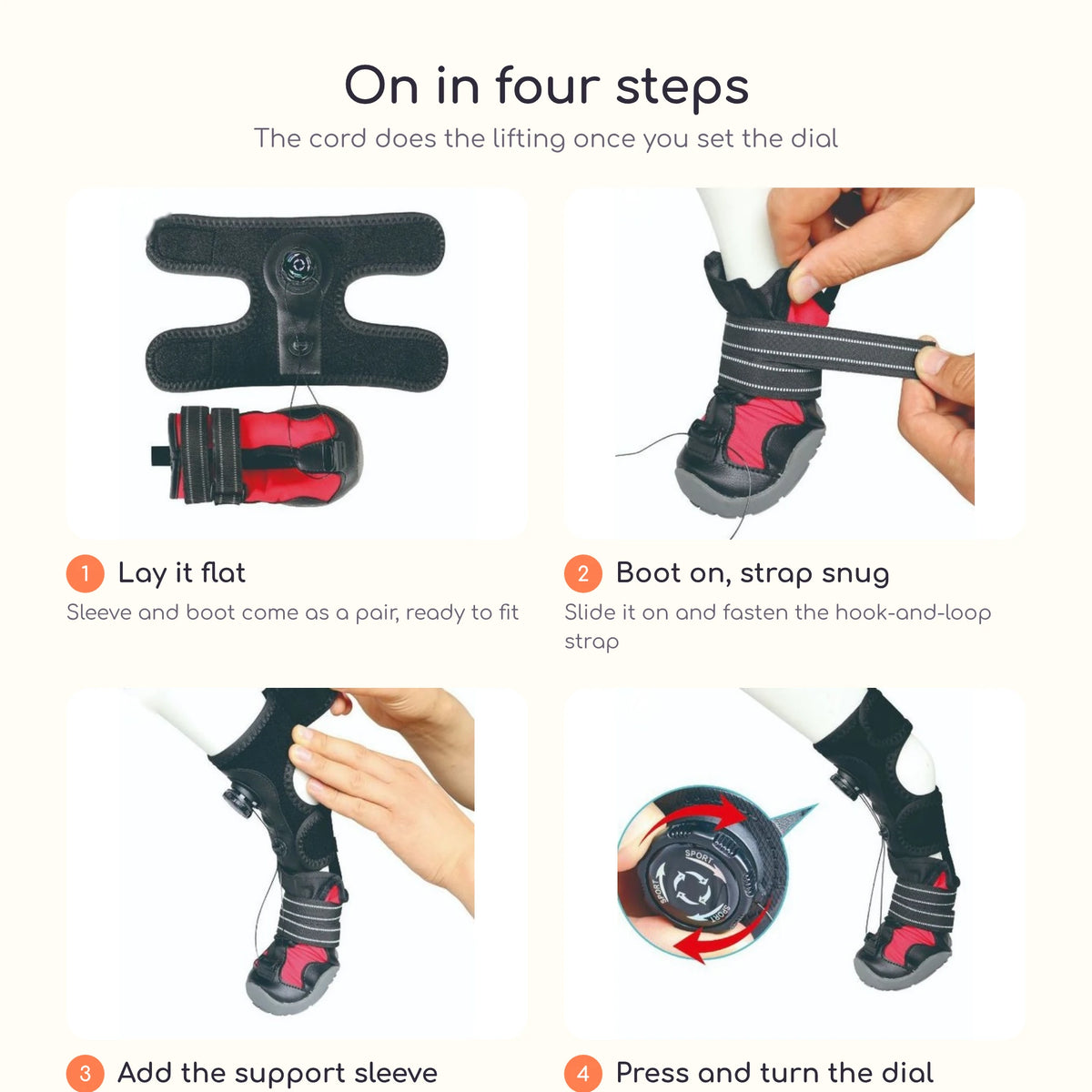 How to put on the no-knuckling training boot