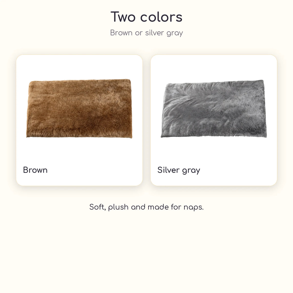 Self-heating dog mat in brown and silver gray