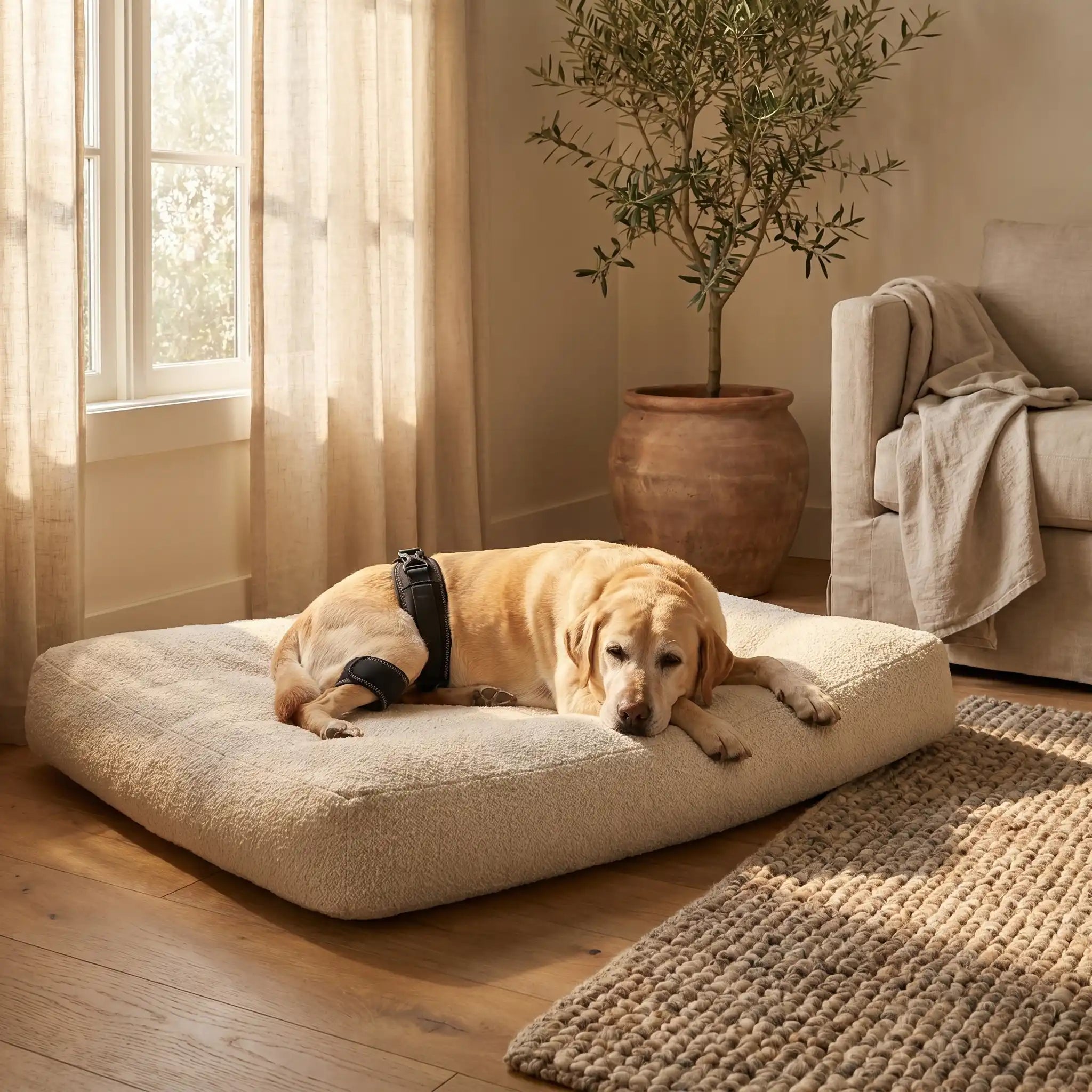 Dog wearing the Adjustable Dog Hip Wrap