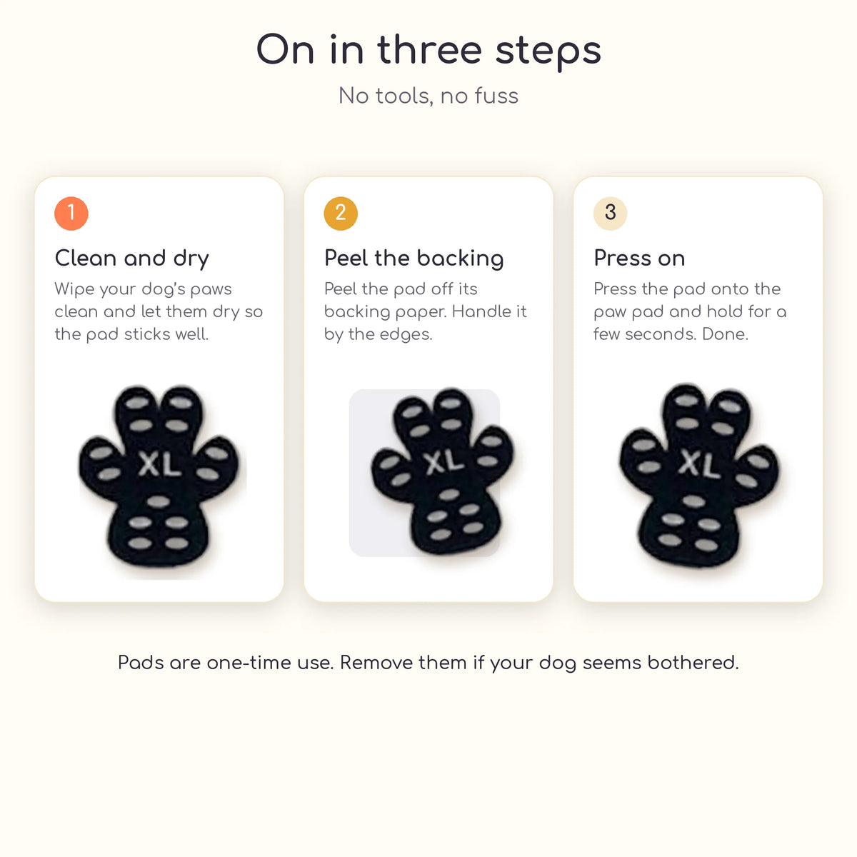 How to apply the paw grips