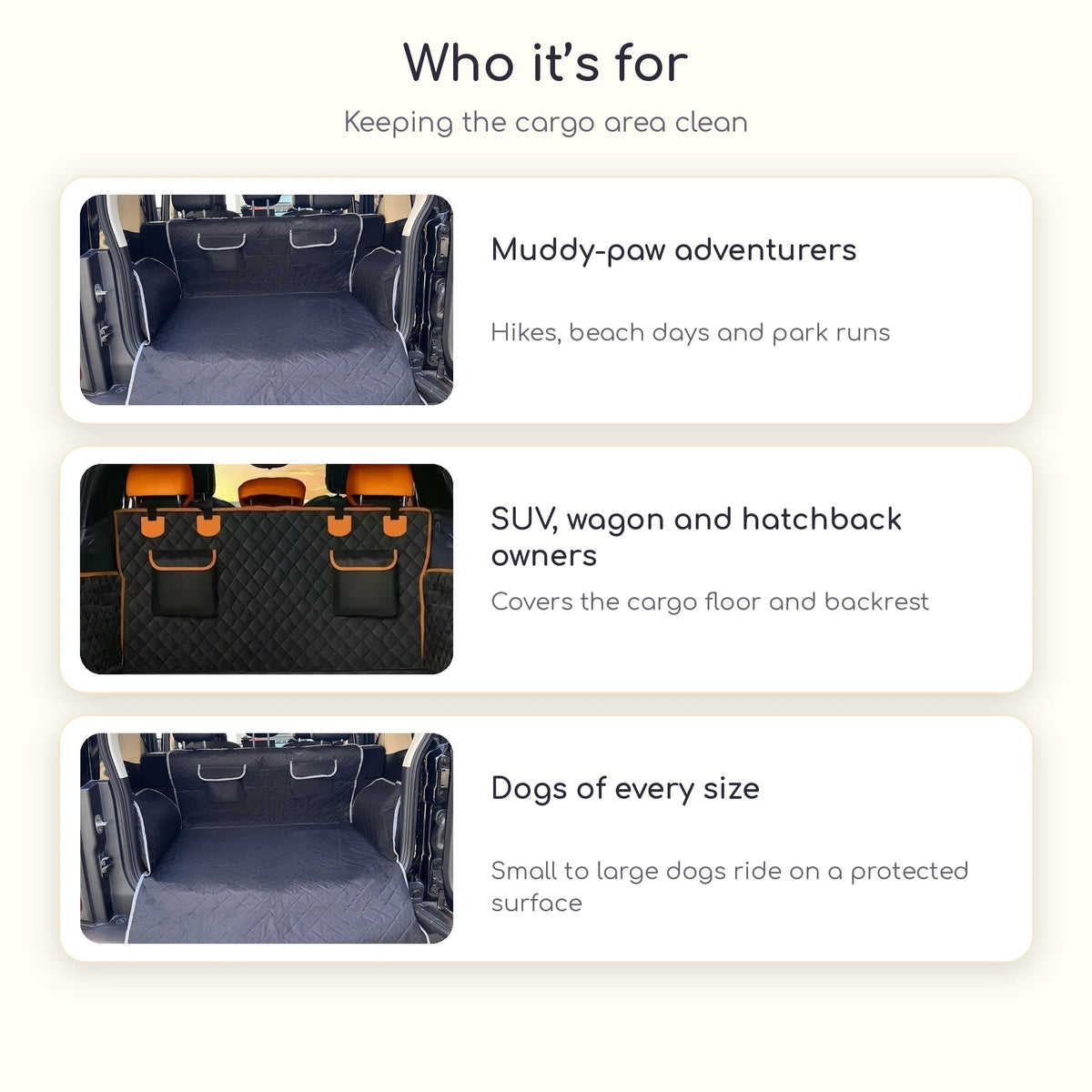 Dogs and the trunk mat in SUVs