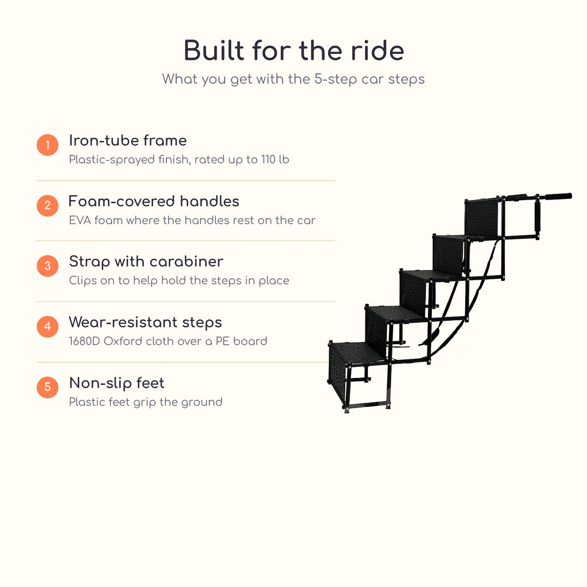 Features of the foldable dog car steps