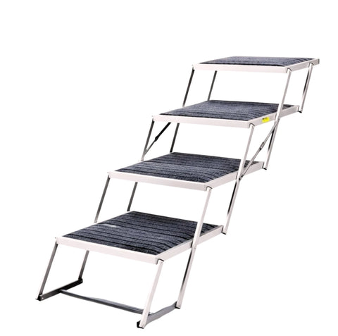 Foldable Dog Car Steps — Extra-Wide Aluminum Pet Stairs for SUVs, Trucks & Cars
